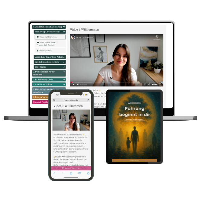 Auszüge aus dem Kursportal auf verschiedenen Endgeräten